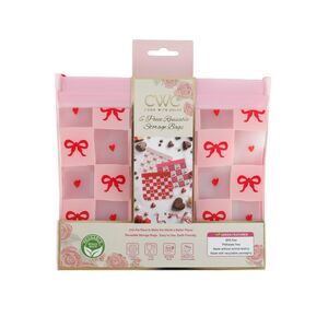 Cook with Color Reusable Snack Bags, Storage Bags, Set of 6, Pink & Red Bows